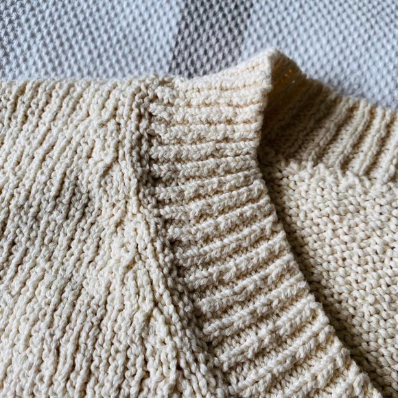 ZARA Men's Knitted Cream Colored Cotton Vest (Size: S-M) - Picture 5 of 7